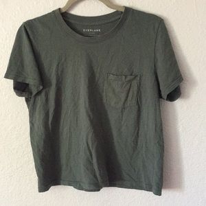 Ever-lane Green Basic Short Sleeve Shirt